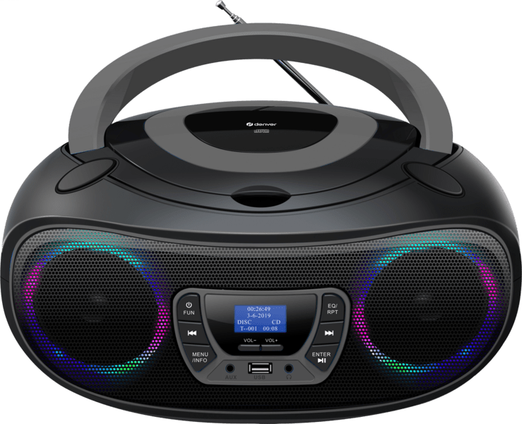 Denver TDB-212 DAB+ Boombox FM/BT/USB/CD/AUX grau Denver TDB-212 DAB+ Boombox FM/BT/USB/CD/AUX grau