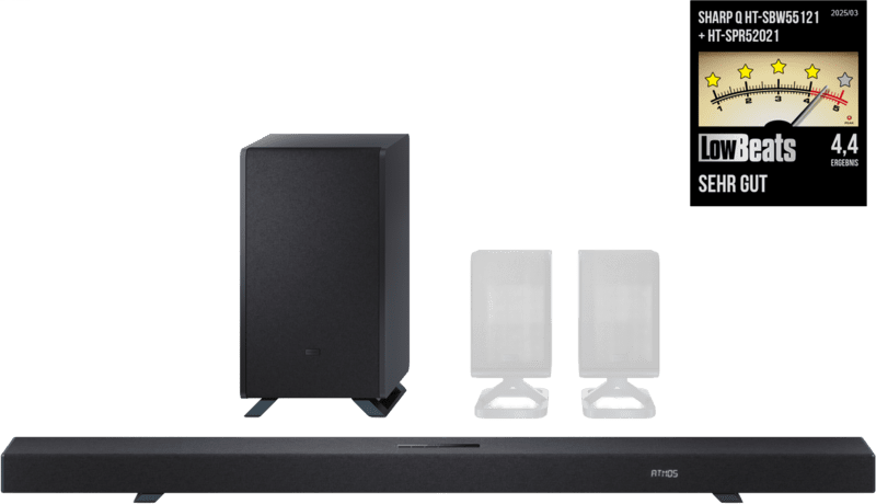 Sharp HT-SBW55121 Soundbar m. kabell. Subwoofer schwarz Sharp HT-SBW55121 Soundbar m. kabell. Subwoofer schwarz