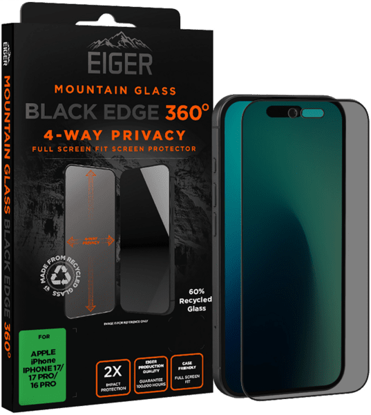Eiger SP Black Privacy EDGE360 iPhone 17/17 Pro/16 Pro Eiger SP Black Privacy EDGE360 iPhone 17/17 Pro/16 Pro