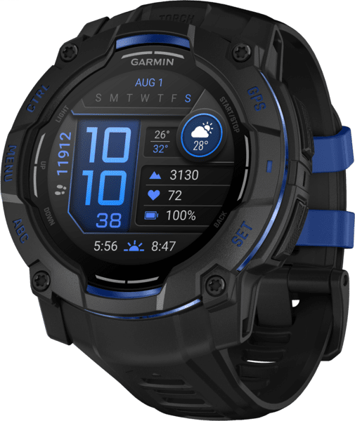 Garmin Instinct 3 50mm AMOLED schwarz/bolt blue