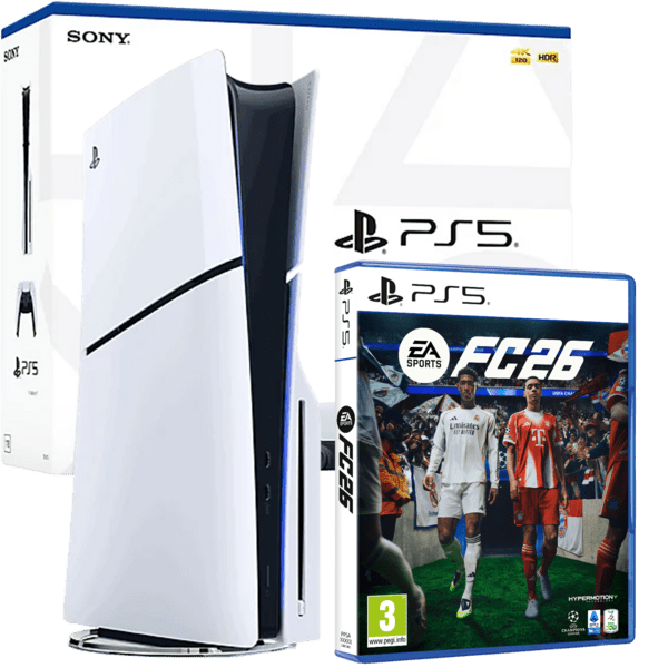 Sony PS5 Konsole SLIM Disc Ed E-Chassis 1TB + EA FC26