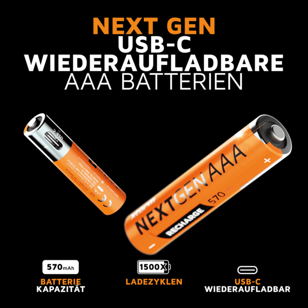 Xtorm wiederaufladbare AAA-Batterien USB-C 4er-Pack