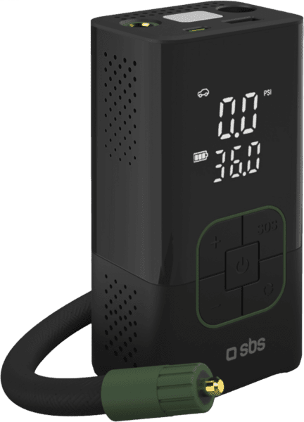 SBS tragb. Kompressor mit Powerbank 3.600mAh schwarz