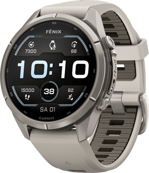 Garmin fenix 9 Pro 43mm Titan Nebelgrau/Sandstein Silikon