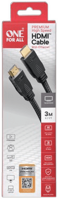 ONE For ALL 3.0m Premium High Speed HDMI Cable certified