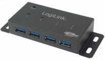 LogiLink USB 3.0-Hub 4-Port Metall m. Netzteil