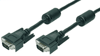 LogiLink VGA-Kabel 3m schwarz m. Ferritkerne