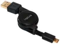 LogiLink USB2.0 Kabel USB-A/Micro-USB ausziehbar