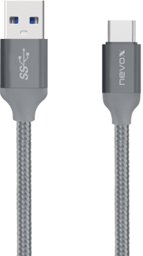 nevox USB-C zu USB 3.0-Kabel 2m grau