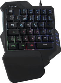 LogiLink Einhand-Gaming-Tastatur schwarz beleuchtet