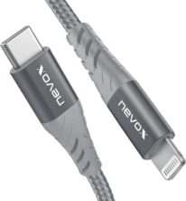 nevox Lightning auf USB-C Kabel 1m grau MFi