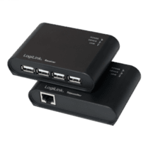 LogiLink USB 2.0-CAT5-Extender 4-Port USB-Hub schwarz