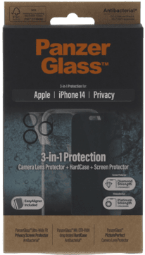 PanzerGlass iPhone 14 Privacy Kit Cover/Glas/Kameralinse