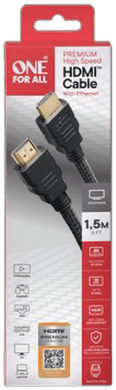 One for All 1,5m Premium High Speed HDMI Kabel zertifiziert