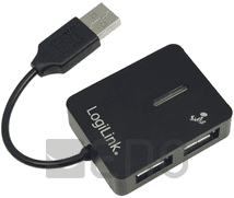 LogiLink USB 2.0-Hub 4-Port schwarz Smile