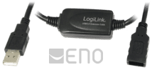 LogiLink USB 2.0 Verlängerungskabel 10m akt. Repeater schwa