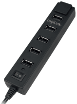 LogiLink USB 2.0-Hub 7-Port m. Ein-/Ausschalter
