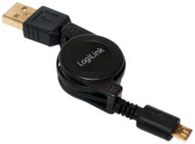 LogiLink USB2.0 Kabel USB-A/Micro-USB ausziehbar