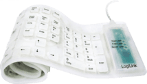 LogiLink Silikon-Tastatur weiß USB 2.0 wasserdicht