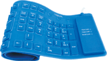 LogiLink Silikon-Tastatur blau USB 2.0 wasserdicht