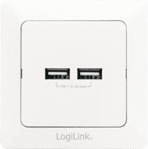 LogiLink Unterputzdose m. 2x USB-A 5V/2,1A max.