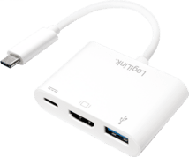 LogiLink USB-C 3.1/HDMI+USB+USB-C(PD)-Adapter weiß