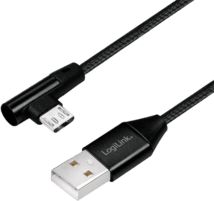 LogiLink USB 2.0-Kabel USB/Micro-USB 30cm 90°-Stecker