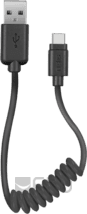 SBS USB zu USB-C Spiralkabel 17-50cm schwarz