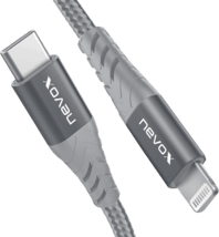 nevox Lightning auf USB-C Kabel MFi 2m grau