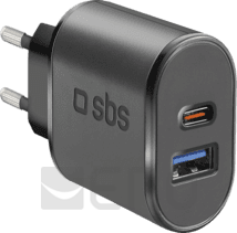 SBS Reiselader 15W USB/USB-C schwarz