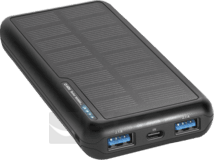 SBS Solar Powerbank 10.000mAh USB/USB-C schwarz