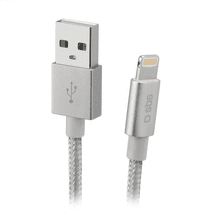 SBS USB auf Lightning Kabel 1m MFi silber