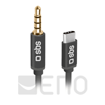 SBS 3,5mm zu USB-C Kabel 1m schwarz