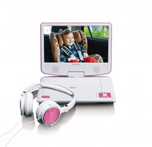 Lenco DVP-910 9" DVD-Player portabel m. Kopfhörer pink