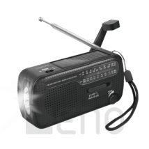 LogiLink Dynamo-Handkurbel-Radio mit Solar u. Taschenlampe