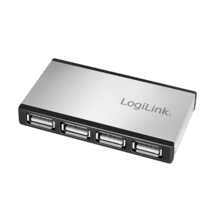 LogiLink USB 2.0 4-port HUB mit Netzteil Alu
