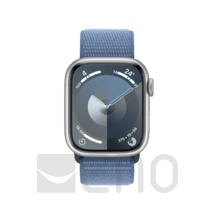 Apple Watch 9 45mm Alu silber Sport Loop winterblau