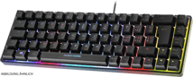 Deltaco DK240 mini 60% Gaming Tastatur semi-transparent