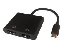 DELTACO USB-C MST Hub 2x 4K/60Hz 2x HDMI 0,1m schwarz