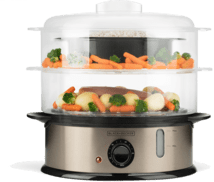 Black & Decker BXST800E Dampfgarer 2 Fächer 800W/6,5L edelstahl