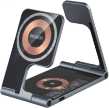 DELTACO 3-in-1 wireless charger 18W faltbar