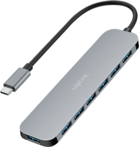 LogiLink USB-C Hub, 7-Ports, USB 3.2 Gen 1, 7x USB-A Alu.