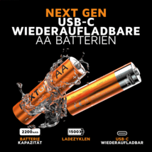 Xtorm wiederaufladbare AA-Batterien USB-C IPX6 4er-Pack